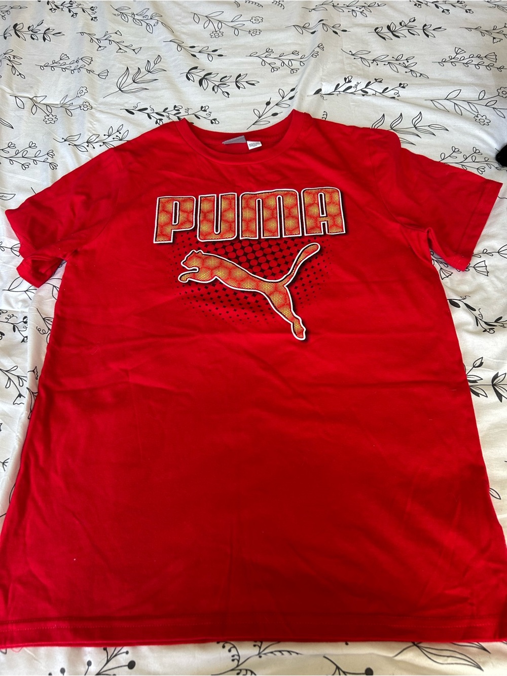 Puma Red Graphic Logo Tee for Kids